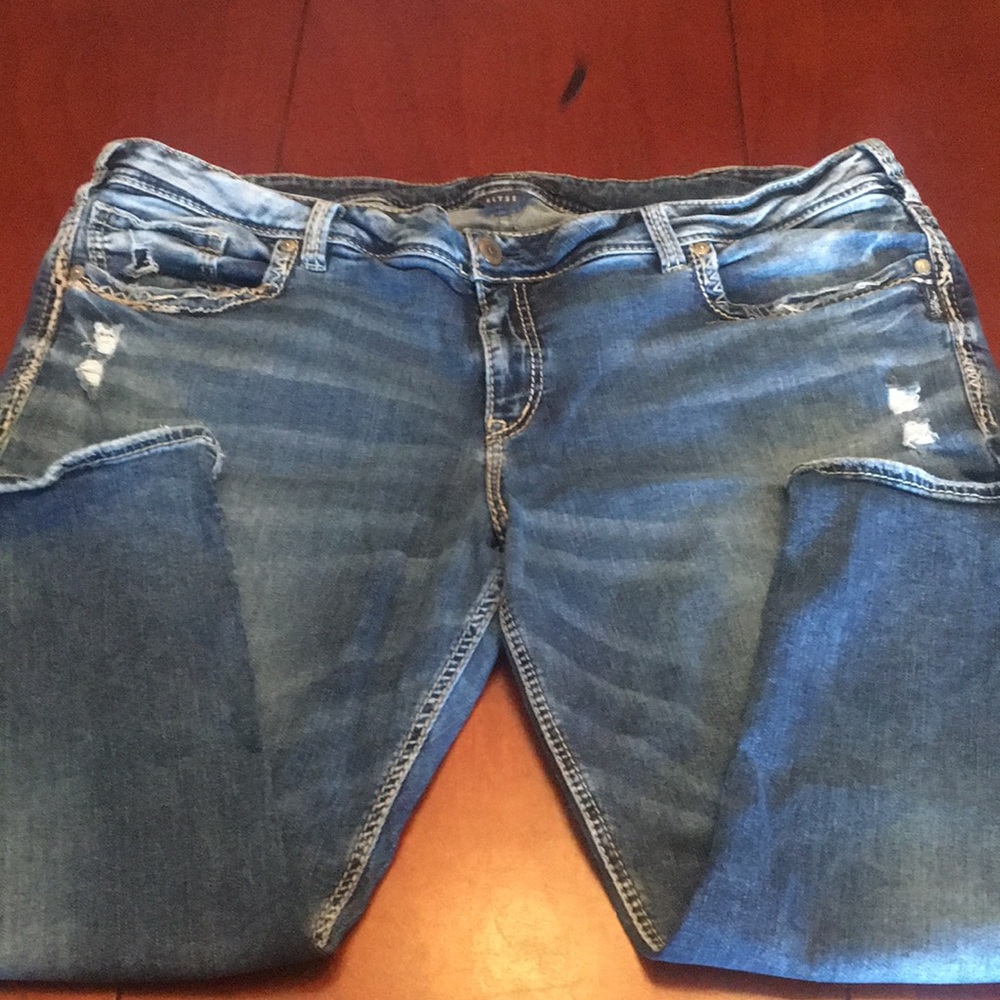 Silver Jean Capris